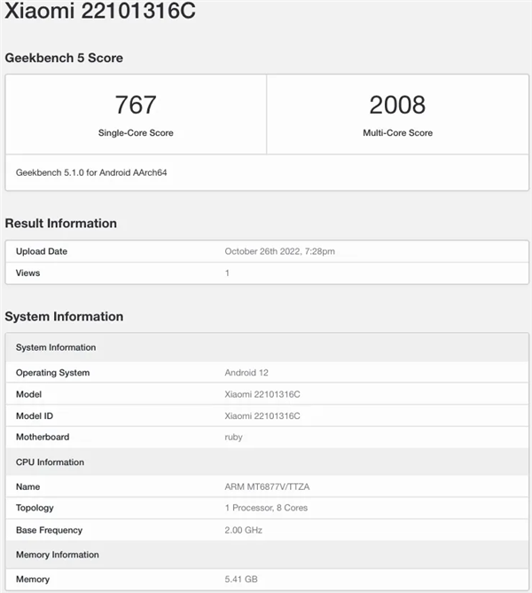 Redmi Note 12 Pro跑分现身Geekbench:天玑1080与天玑920成绩相仿 - v2ra小站