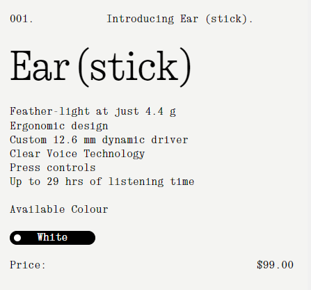 Nothing发布半透明无线耳机Ear stick：售价700元没降噪 - v2ra小站