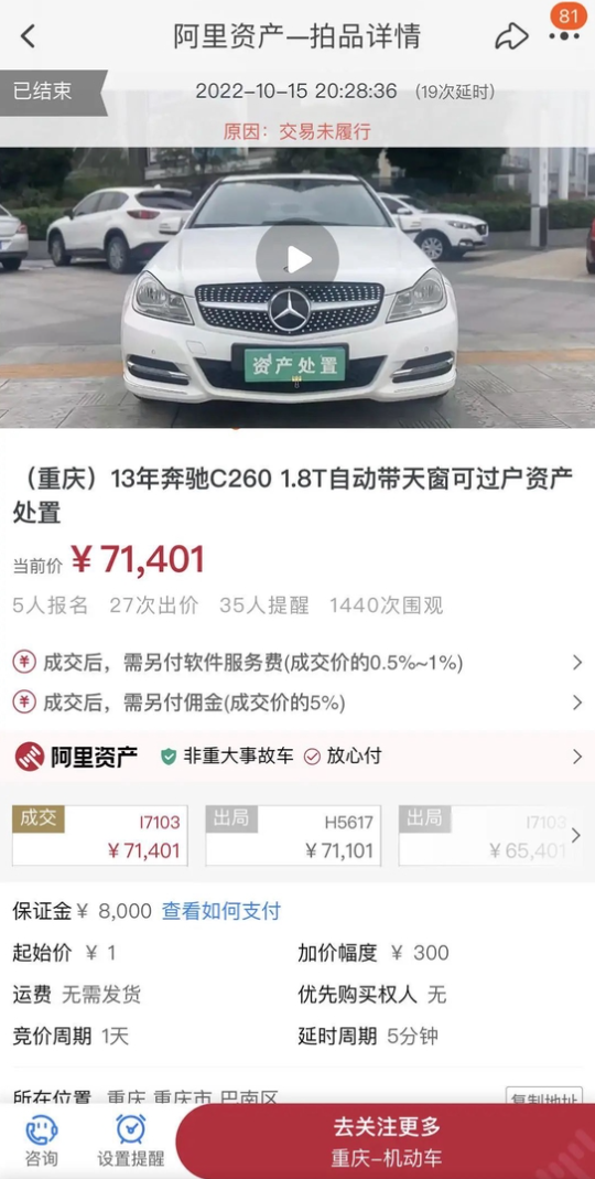 一元起拍 7万元“捡漏”拍下奔驰车!不料里程表被改 - v2ra小站