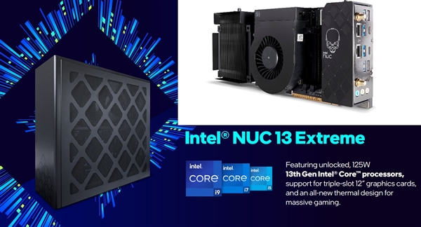 最贵1.1万元！Intel发布NUC 13至尊版：迷你机硬塞入3插槽、313毫米显卡 - v2ra小站