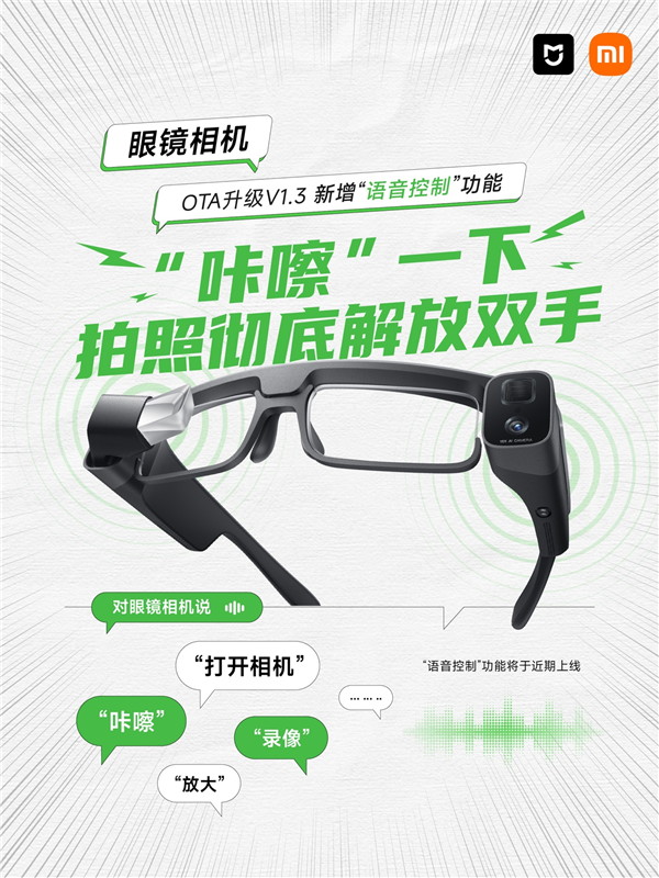 解放双手!米家眼镜相机OTA再升级:新增语音控制功能 - v2ra小站