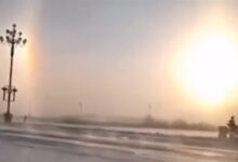 女子雪后偶遇幻日奇观:3个太阳同现内蒙古天空 - v2ra小站