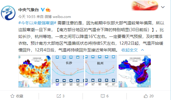 今冬以来最强!此次寒潮局地气温暴跌20℃:将发橙色预警 要冻哭了 - v2ra小站