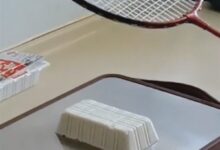 男子用羽毛球拍瞬间切好豆腐：味道非常好 - v2ra小站