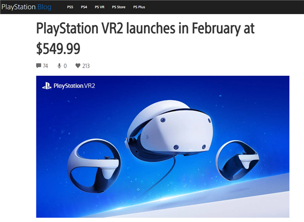 4006元 索尼PS VR2上市定档：2023年2月见 PS5绝配 - v2ra小站