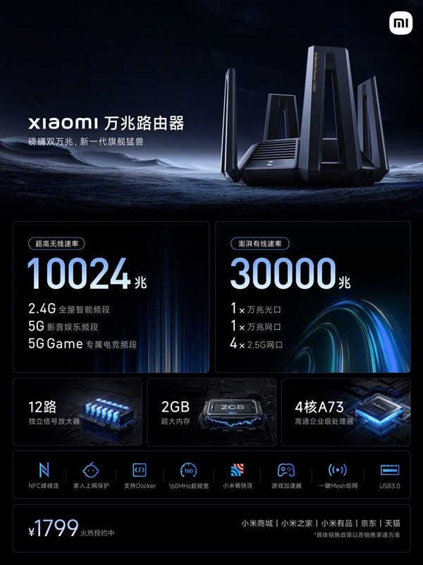 小米首款万兆路由发布:1799元 - v2ra小站