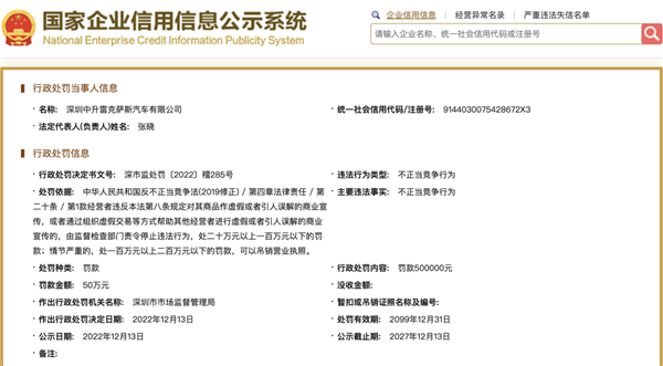 雷克萨斯经销商被罚50万元 原因:虚假宣传 - v2ra小站