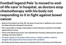 球王贝利放弃化疗转入临终病房 球星、网友发帖:祝福平安 - v2ra小站