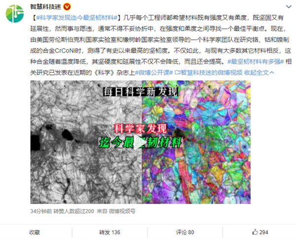 科学家发现迄今最坚韧材料:或在低温领域大展身手 - v2ra小站