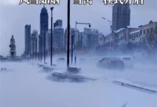 烟台的大雪有《流浪地球》即视感：地上冒白烟 行人艰难前行 - v2ra小站