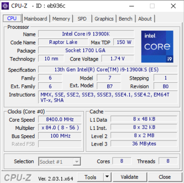 6GHz特挑体质？酷睿i9-13900KS超频已上8.4GHz：仅留8个核心 - v2ra小站