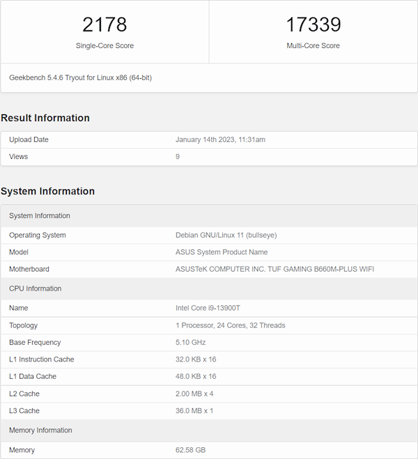 节能版酷睿i9-13900T现身：35W战平12900K - v2ra小站