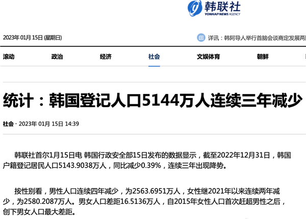 被中国游客狠狠抛弃：韩国人口连续三年减少 女多男少拉不动内需 - v2ra小站